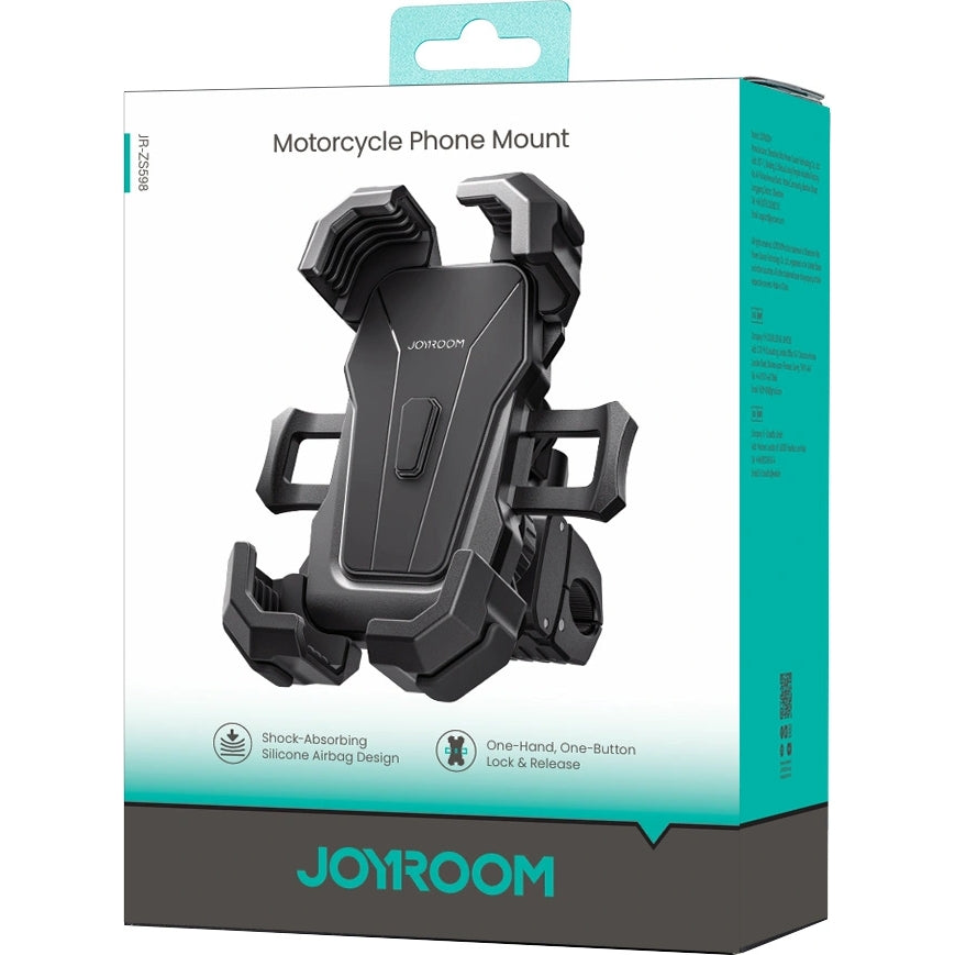 Fahrrad / Motorradhalterung für Handy vibrationsdämpfend am Lenker, Joyroom JR-ZS598, Schwarz
