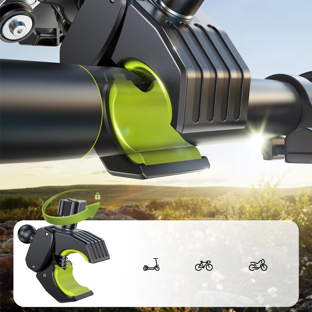 Fahrrad / Motorradhalterung für Handy vibrationsdämpfend am Lenker, Joyroom JR-ZS598, Schwarz