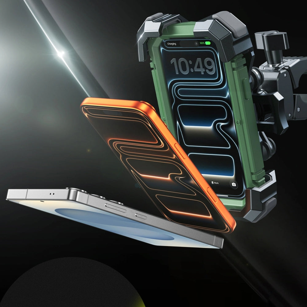 Fahrrad / Motorradhalterung für Handy vibrationsdämpfend am Lenker, Joyroom JR-ZS598, Schwarz