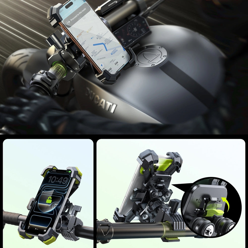 Fahrrad / Motorradhalterung für Handy vibrationsdämpfend am Lenker, Joyroom JR-ZS598, Schwarz