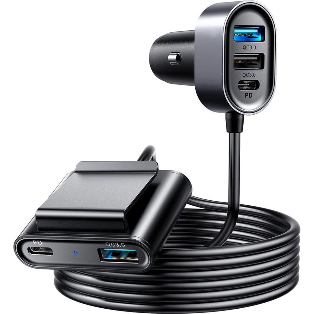 Autoladegerät Joyroom 5-in-1 JR-CL05 78W, 3x USB-A QC, 2x USB-C PD, 1,5m, Schwarz