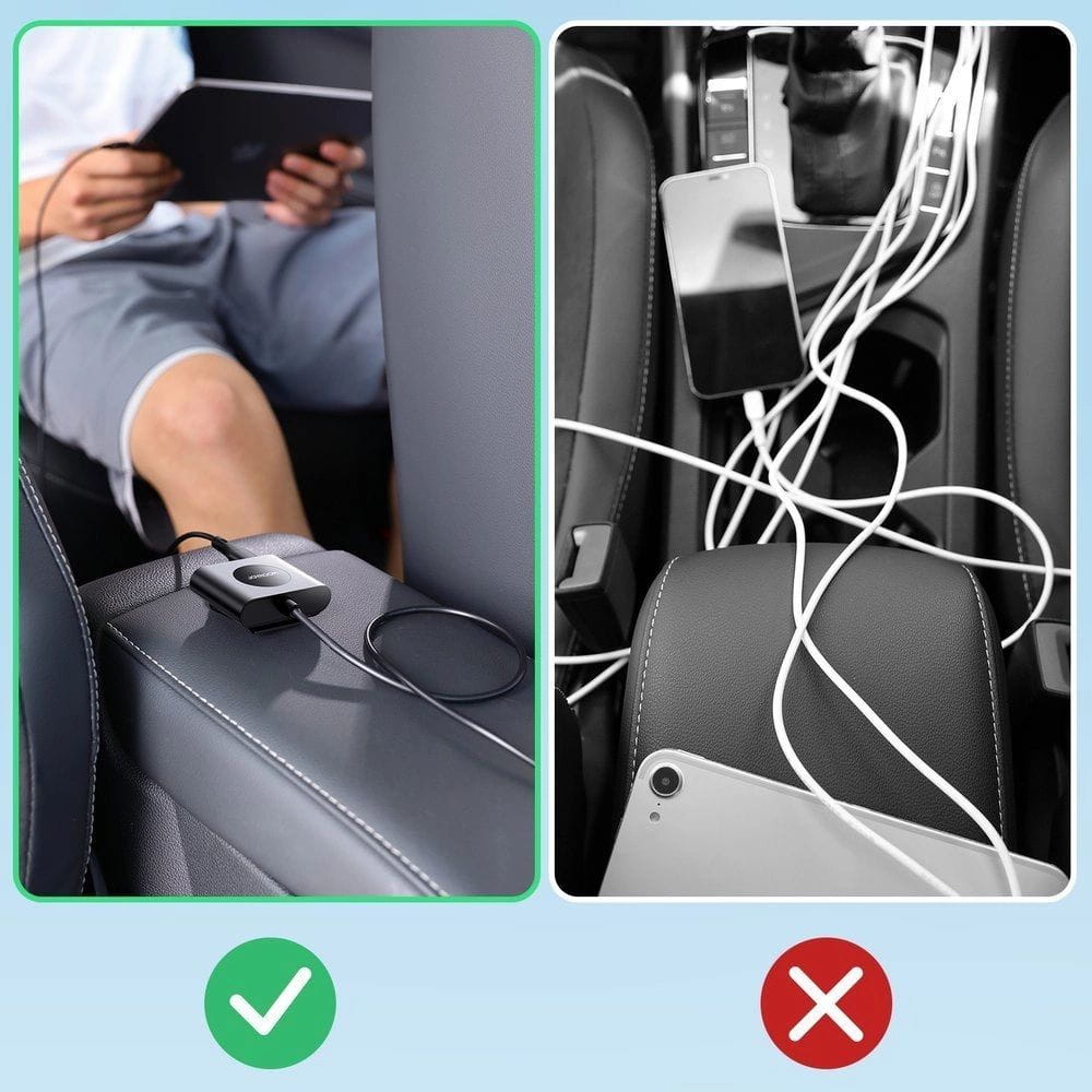 Autoladegerät Joyroom 5-in-1 JR-CL05 78W, 3x USB-A QC, 2x USB-C PD, 1,5m, Schwarz