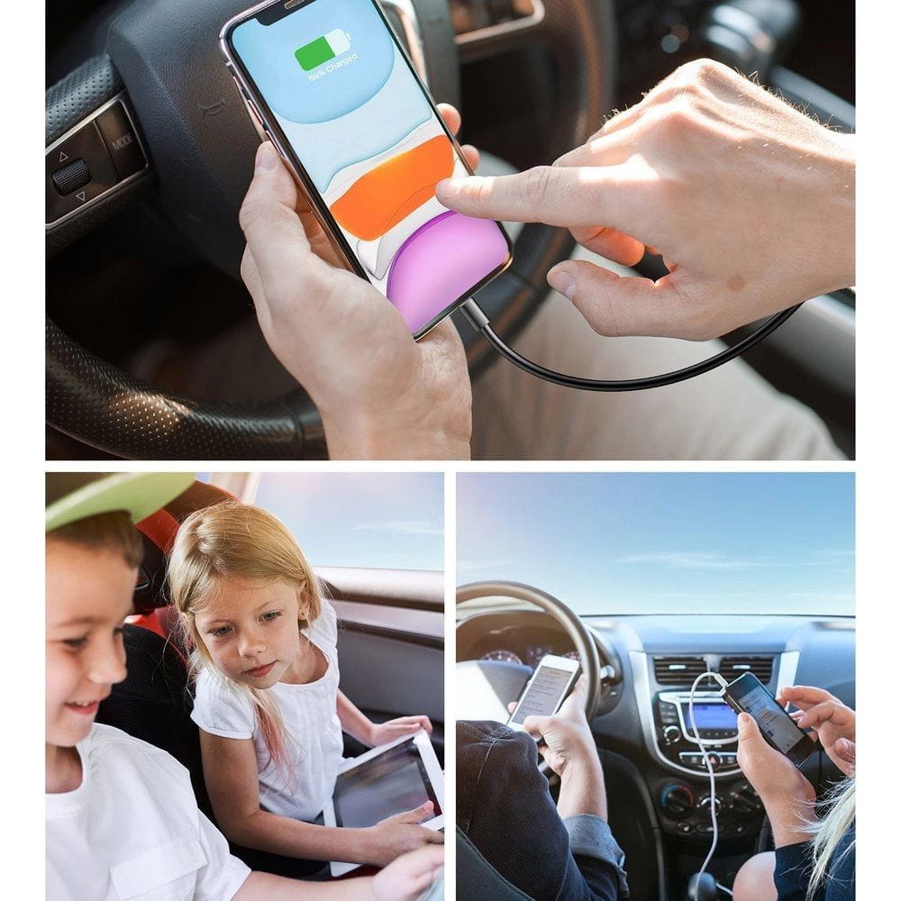 Autoladegerät Joyroom 5-in-1 JR-CL05 78W, 3x USB-A QC, 2x USB-C PD, 1,5m, Schwarz