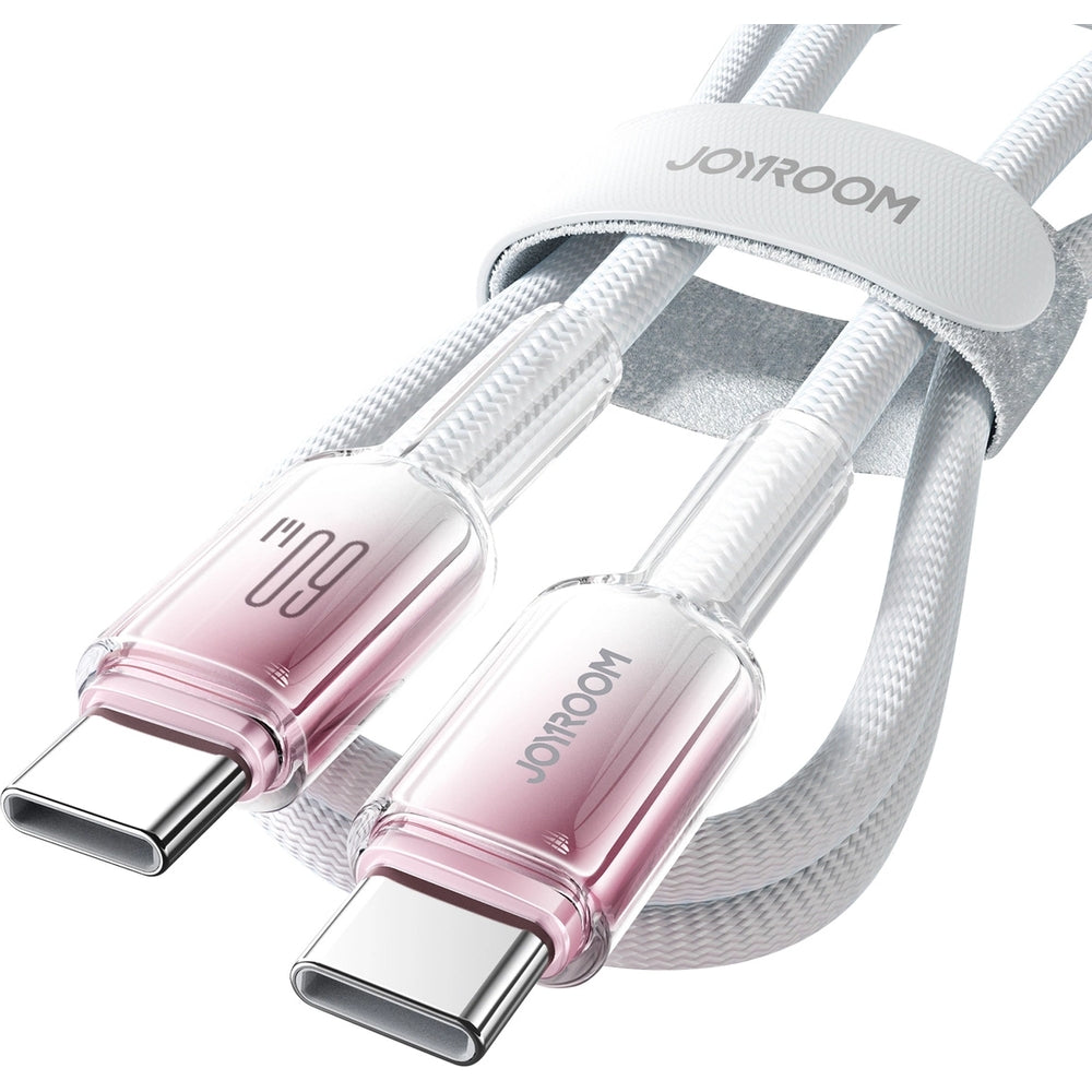 Ladekabel / Datenkabel USB-C zu USB-C, Joyroom Crystal-Clear Series, 60W PD, 1.2m, Weiß