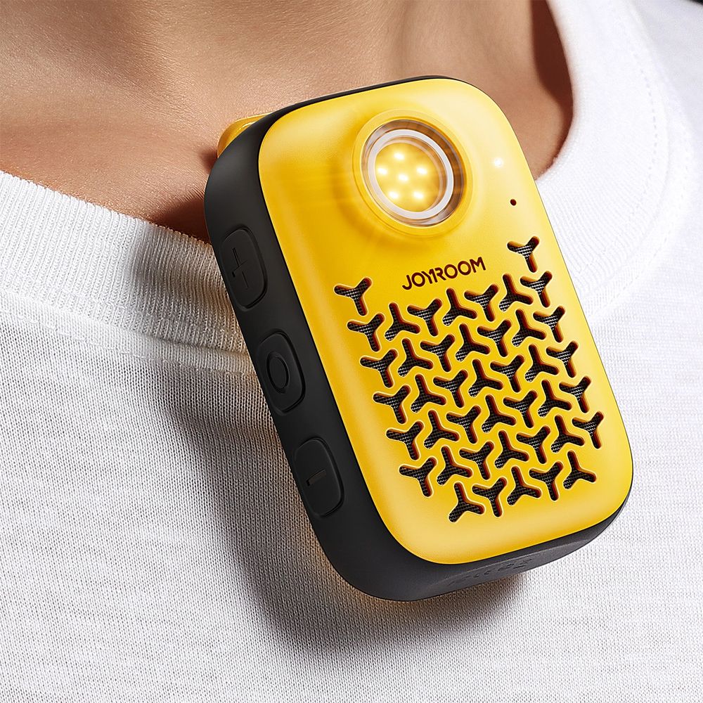 Drahtloser Bluetooth-5.4-Lautsprecher, Joyroom Maya Series JR-MS03, 600 mAh, tragbar, mit ENC und integrierter Taschenlampe, IP67, Gelb-Schwarz