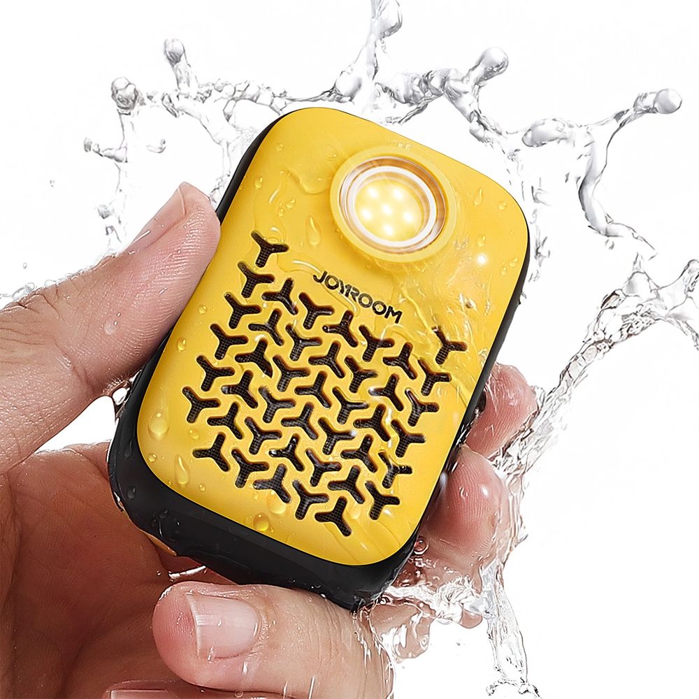 Drahtloser Bluetooth-5.4-Lautsprecher, Joyroom Maya Series JR-MS03, 600 mAh, tragbar, mit ENC und integrierter Taschenlampe, IP67, Gelb-Schwarz