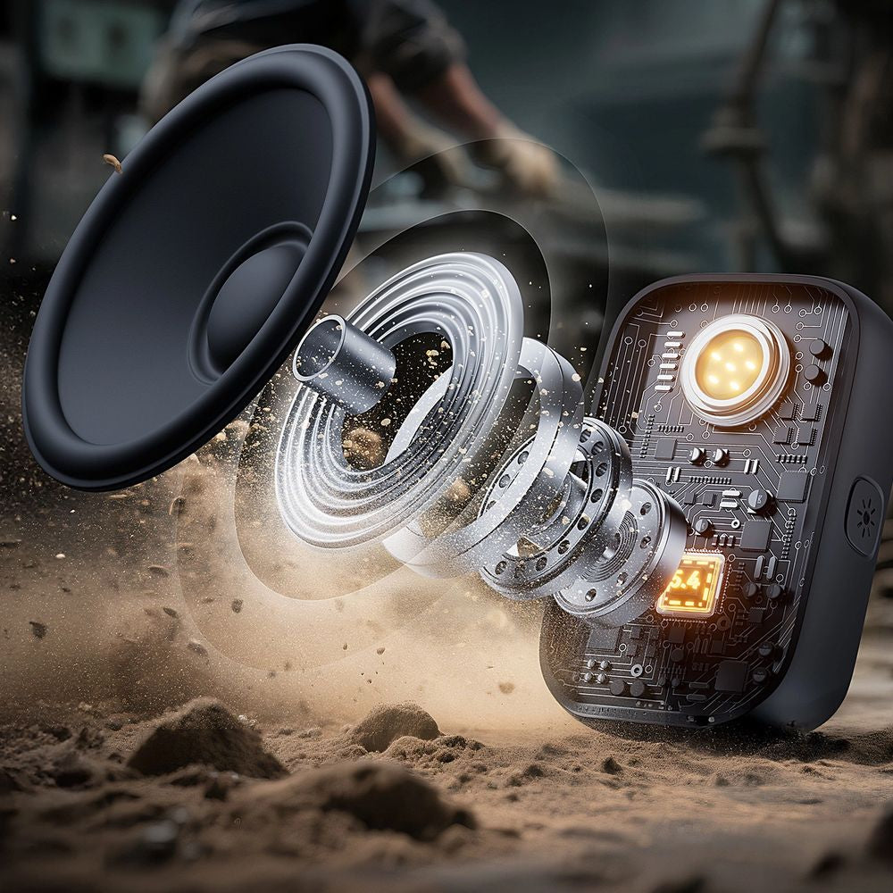 Drahtloser Bluetooth-5.4-Lautsprecher, Joyroom Maya Series JR-MS03, 600 mAh, tragbar, mit ENC und integrierter Taschenlampe, IP67, Gelb-Schwarz