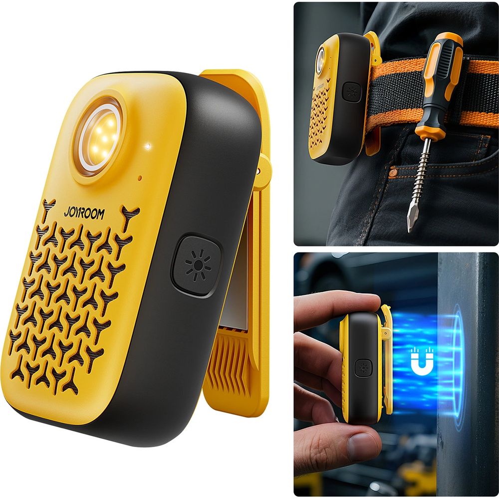 Drahtloser Bluetooth-5.4-Lautsprecher, Joyroom Maya Series JR-MS03, 600 mAh, tragbar, mit ENC und integrierter Taschenlampe, IP67, Gelb-Schwarz