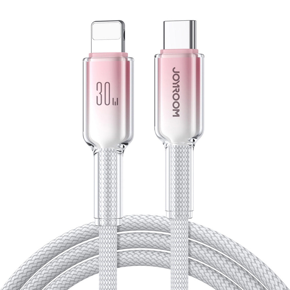 Ladekabel / Datenkabel USB-C zu Lightning, Joyroom Crystal-Clear Series, 30W PD, 1.2m, Weiß