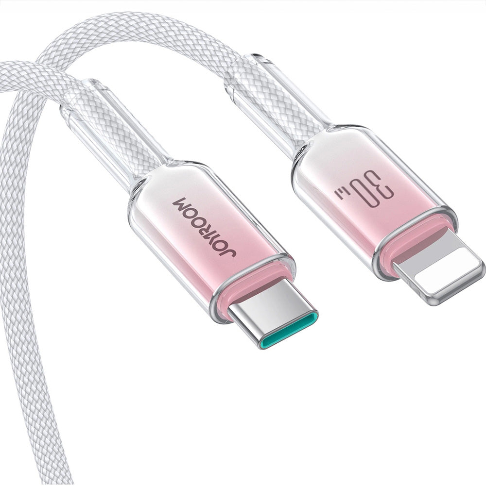 Ladekabel / Datenkabel USB-C zu Lightning, Joyroom Crystal-Clear Series, 30W PD, 1.2m, Weiß