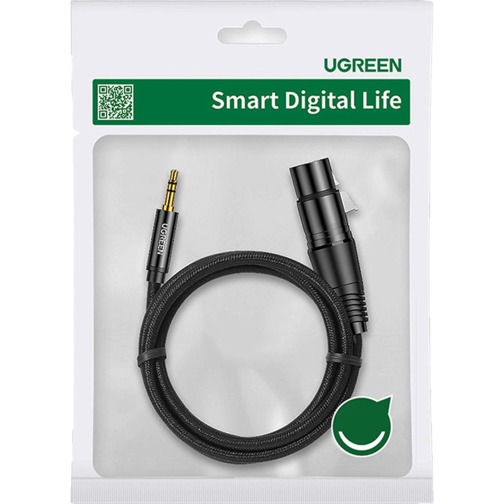 Audiokabel XLR (Buchse) auf 3,5 mm Mini-Jack (Stecker), Ugreen, 1 m, Schwarz