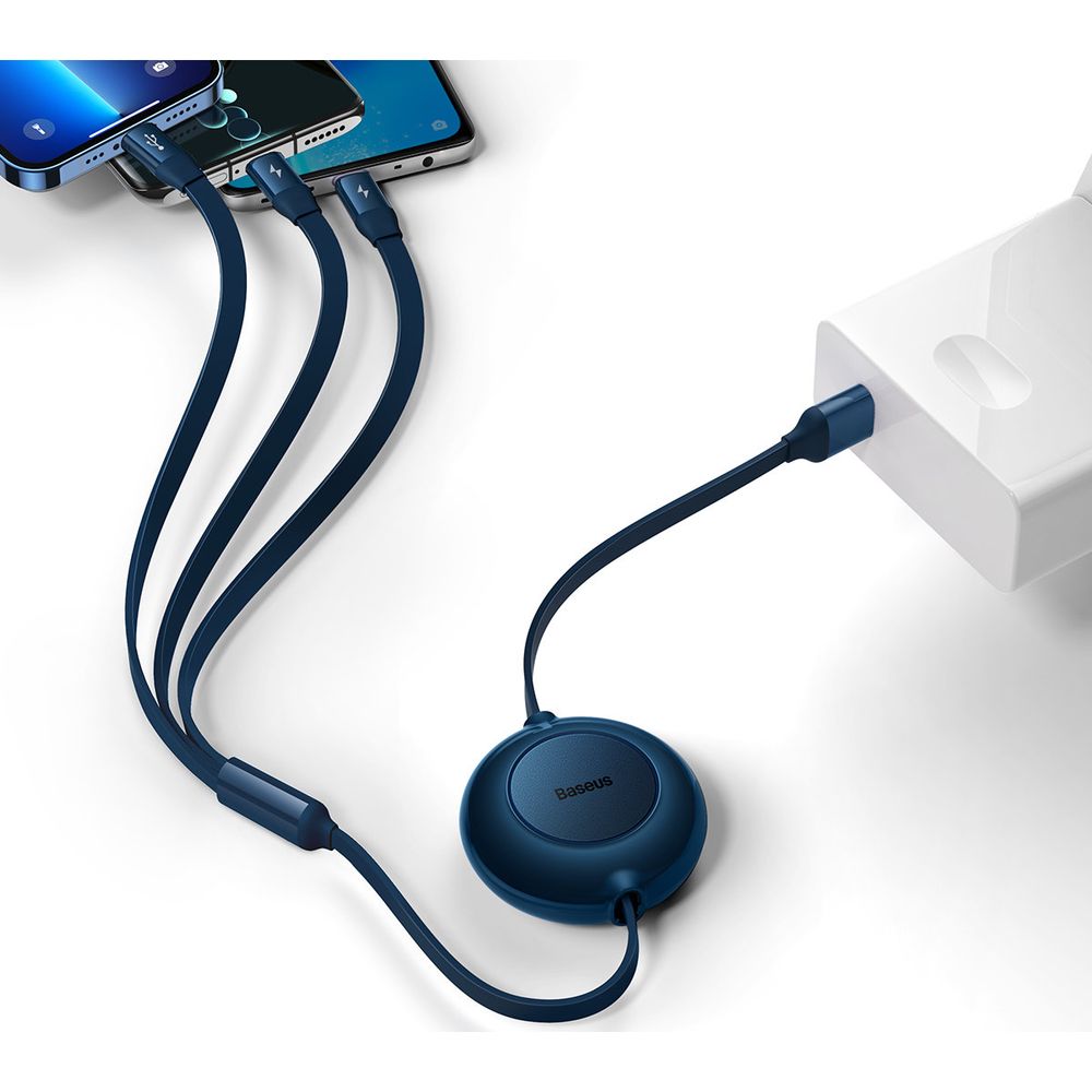 Kabel Baseus Bright Mirror 2 USB-A für Lightning / USB-C / MicroUSB 1,1 m, Blau