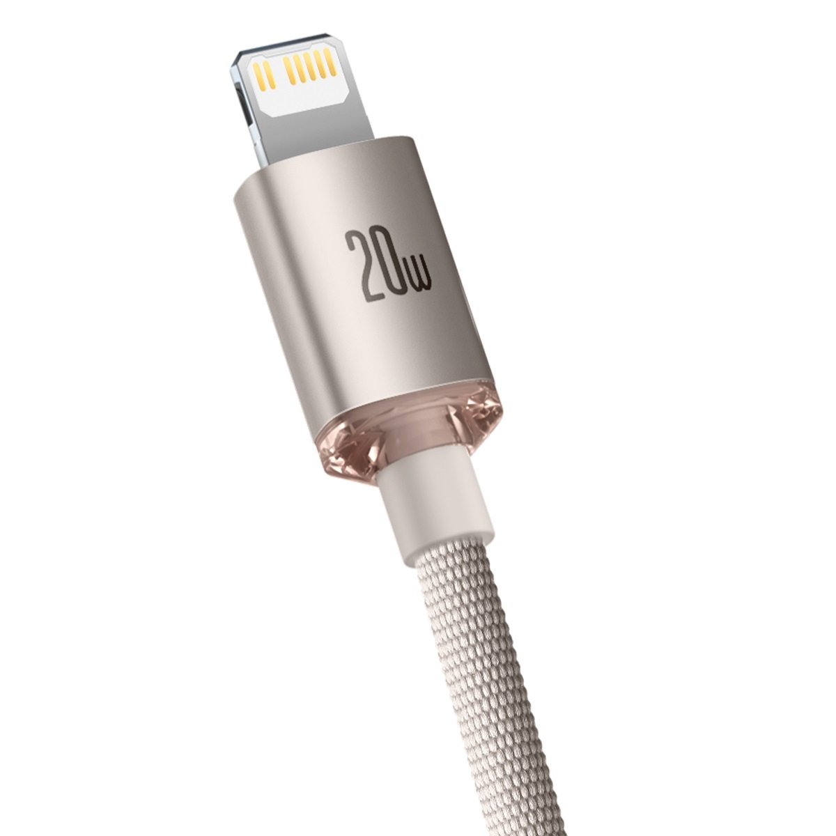Kabel Baseus Crystal Shine 20W 2,4A USB-C für Lightning 1,2M, Rosa