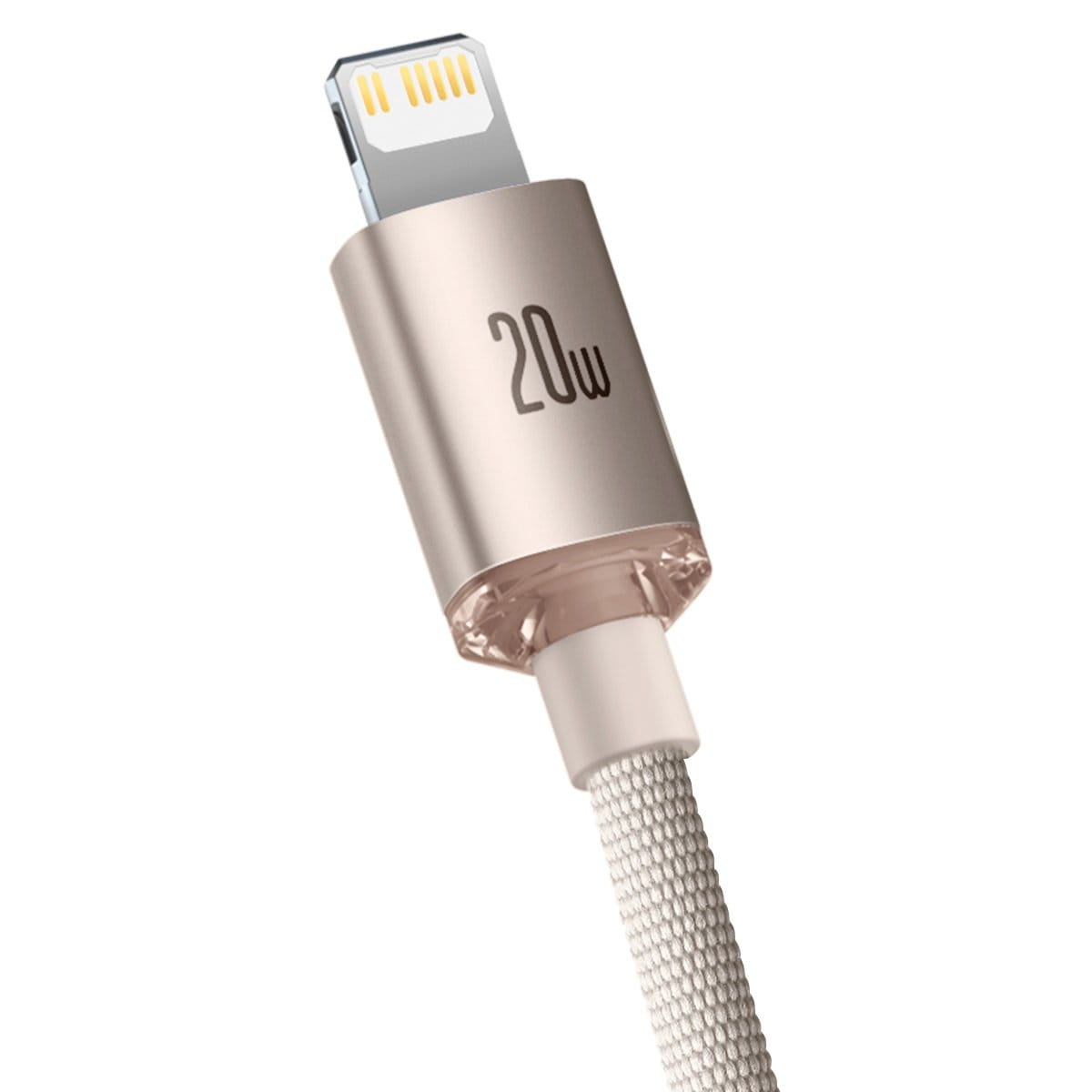 Kabel Baseus Crystal Shine 20W 2,4A USB-C für Lightning 2M, Rosa