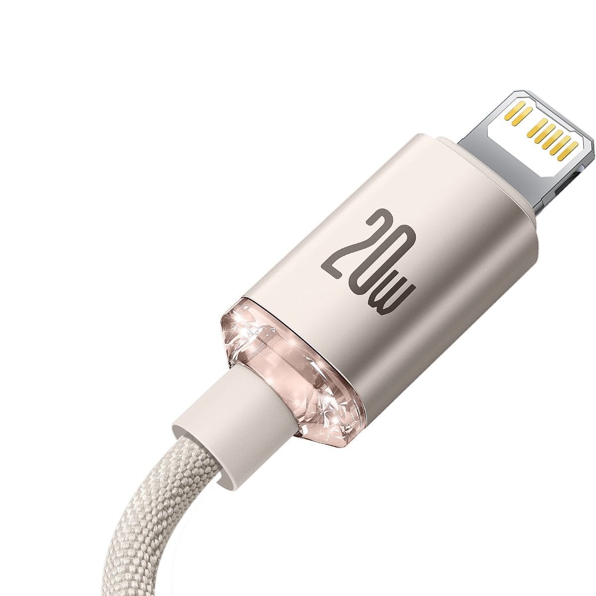 Kabel Baseus Crystal Shine 20W 2,4A USB-C für Lightning 2M, Rosa