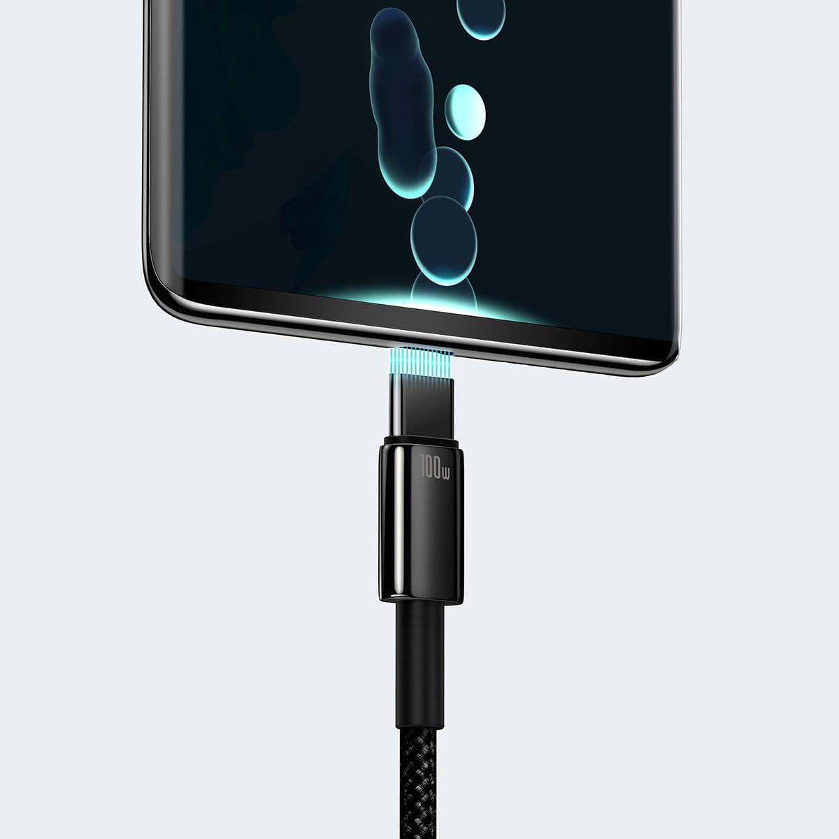 Kabel Baseus Tungsten Gold USB-A zu USB-C 100W 480MB/S 2m, Schwarz