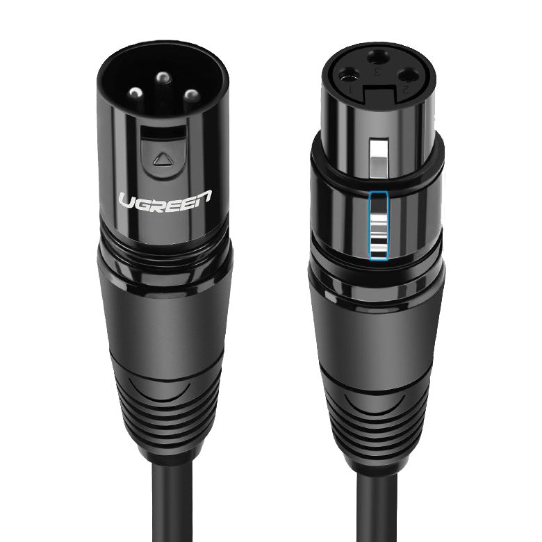 Ugreen Audio / Verlängerungs / Mikrofonkabel XLR (weiblich) - XLR (männlich), 3 m, Schwarz