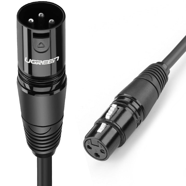 Ugreen Audio / Verlängerungs / Mikrofonkabel XLR (weiblich) - XLR (männlich), 3 m, Schwarz