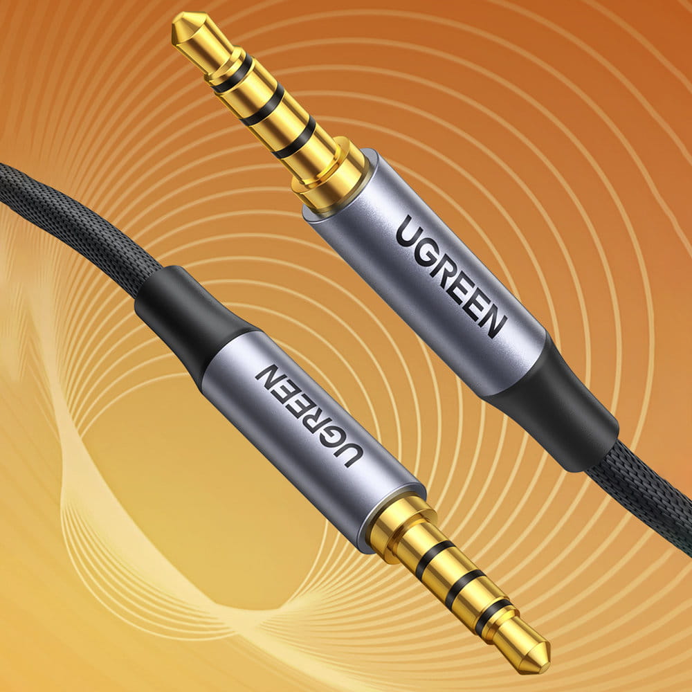 Audiokabel AUX Mini-Jack 3,5 mm (Stecker) zu Mini-Jack 3,5 mm (Stecker), Ugreen, 3 m, Schwarz
