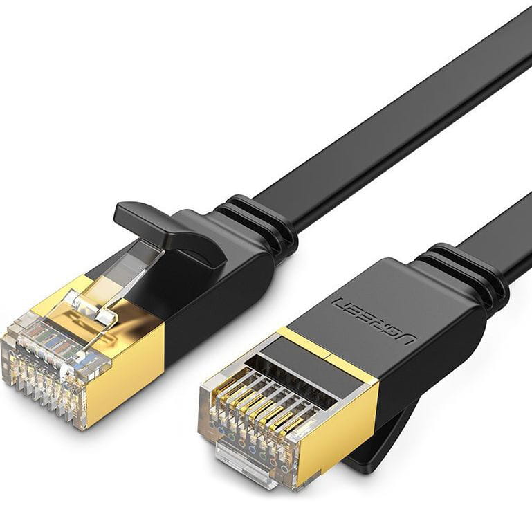 LAN-Flachnetzwerkkabel, Ugreen, Ethernet RJ45 Cat 7, STP 10 Gbps, 3 m, Schwarz