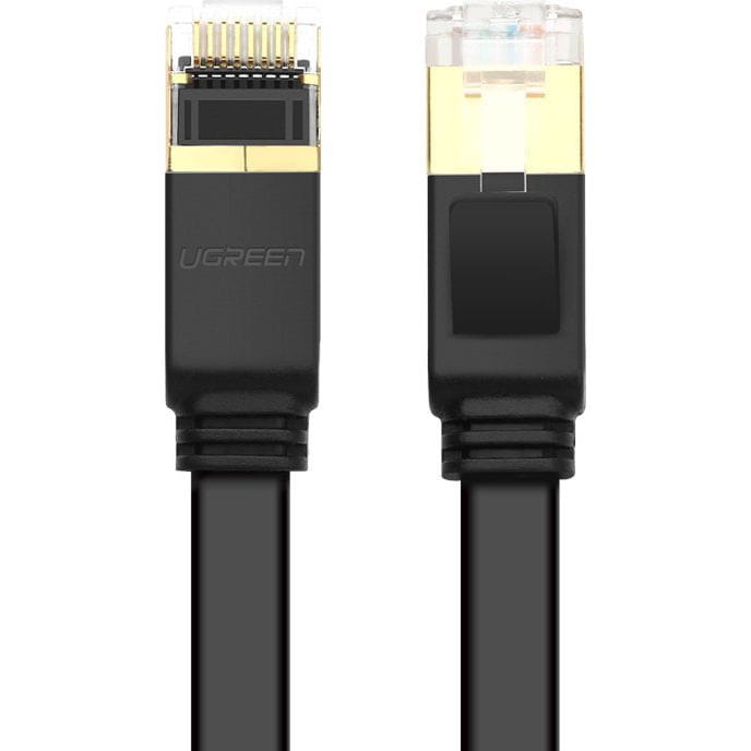 LAN-Flachnetzwerkkabel, Ugreen, Ethernet RJ45 Cat 7, STP 10 Gbps, 3 m, Schwarz