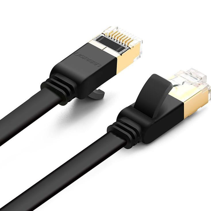 LAN-Flachnetzwerkkabel, Ugreen, Ethernet RJ45 Cat 7, STP 10 Gbps, 3 m, Schwarz