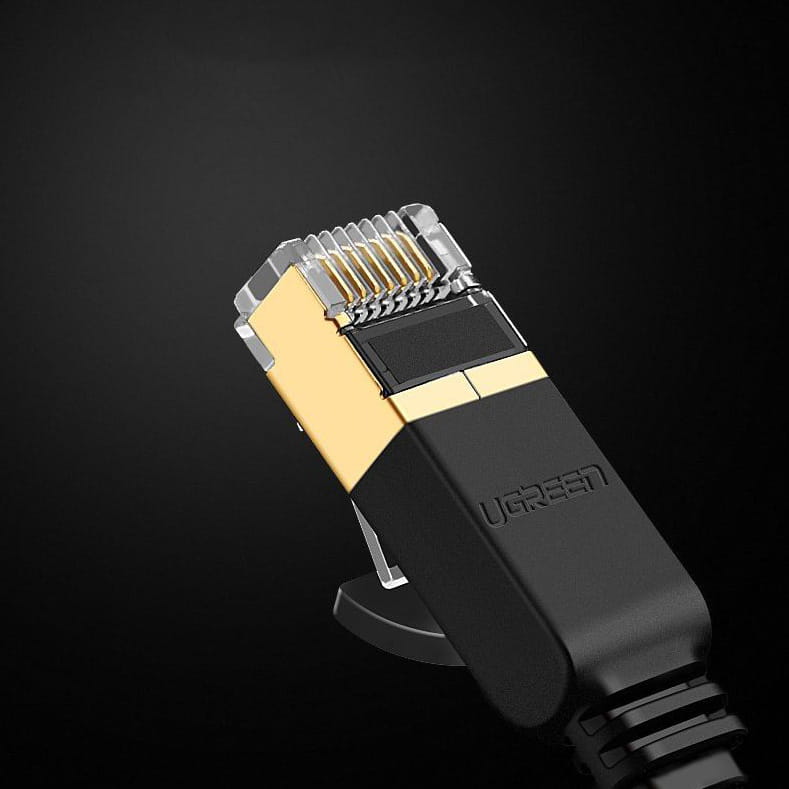 LAN-Flachnetzwerkkabel, Ugreen, Ethernet RJ45 Cat 7, STP 10 Gbps, 3 m, Schwarz