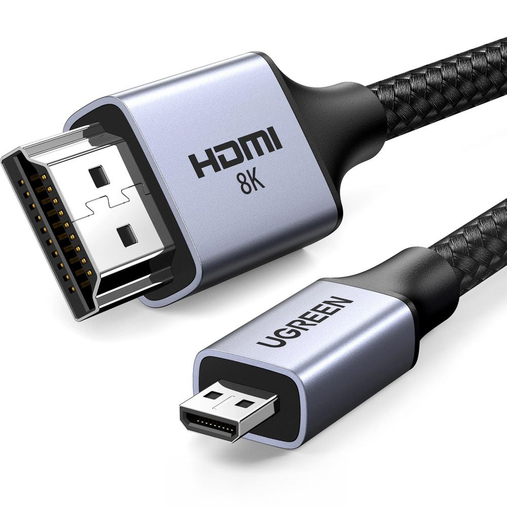 Kabel micro HDMI - HDMI 2.1, 8k 60Hz, 2m, Ugreen HD164, Grau