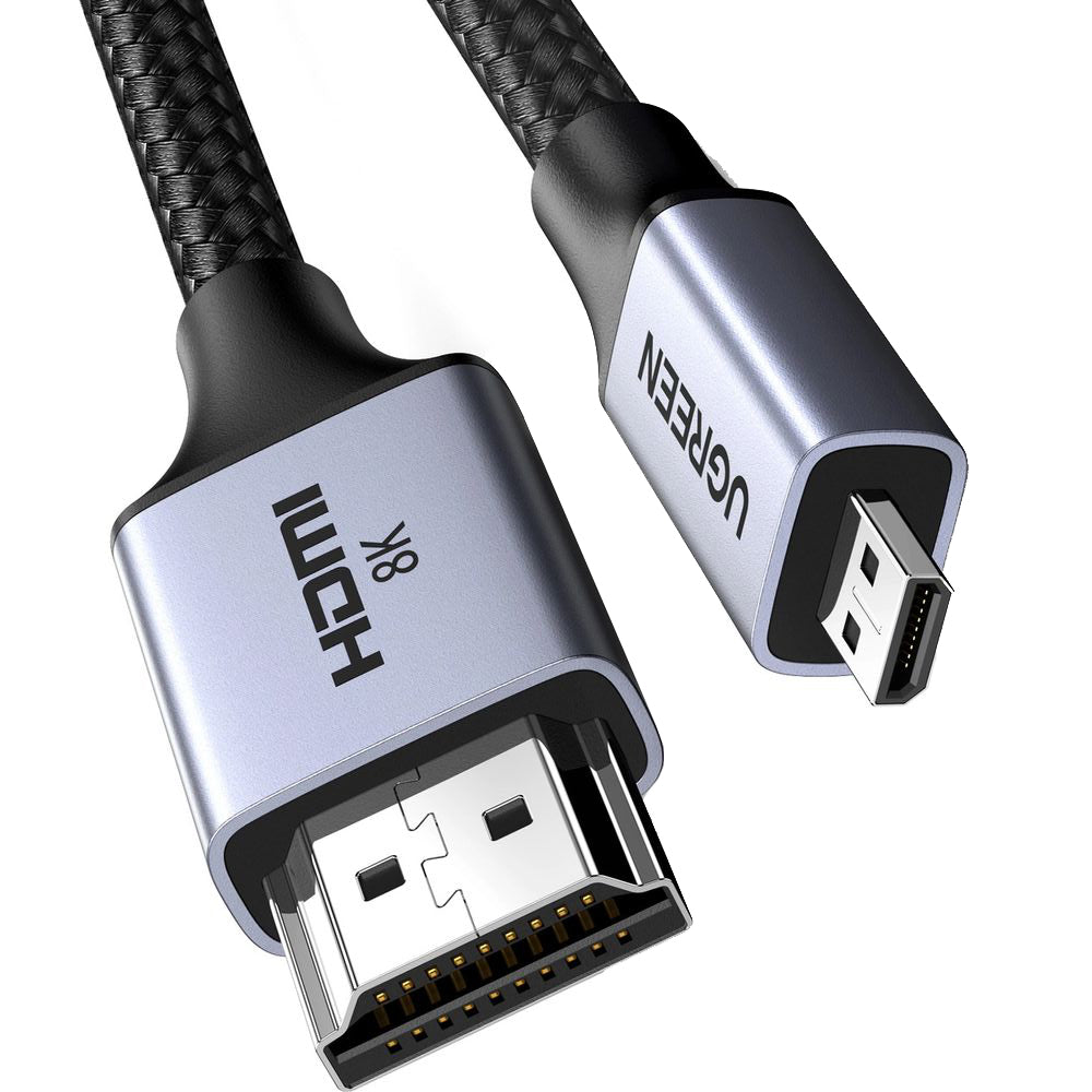 Kabel micro HDMI - HDMI 2.1, 8k 60Hz, 2m, Ugreen HD164, Grau