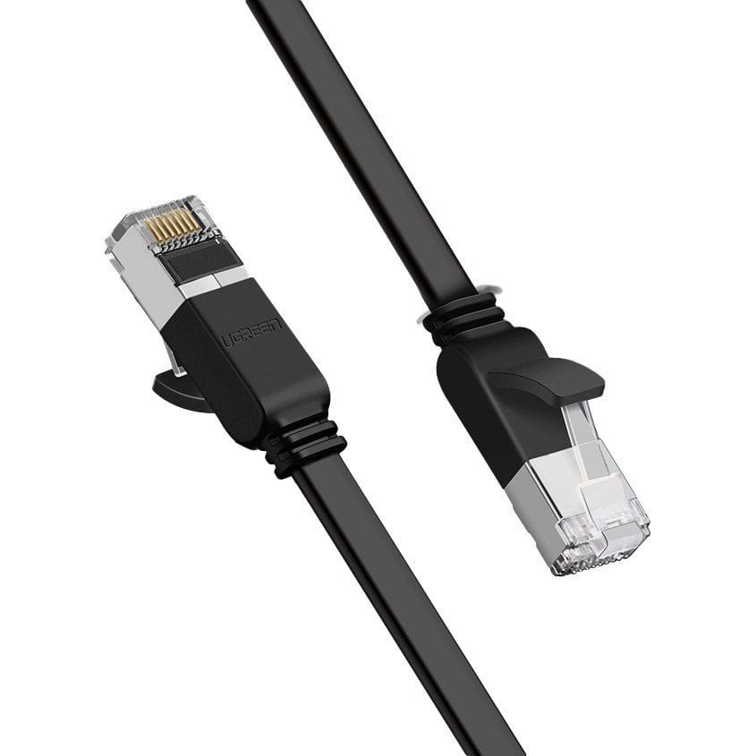LAN-Flachnetzwerkkabel, Ugreen, Ethernet RJ45 Cat 6, UTP 1000 Mbps, 1m, Schwarz