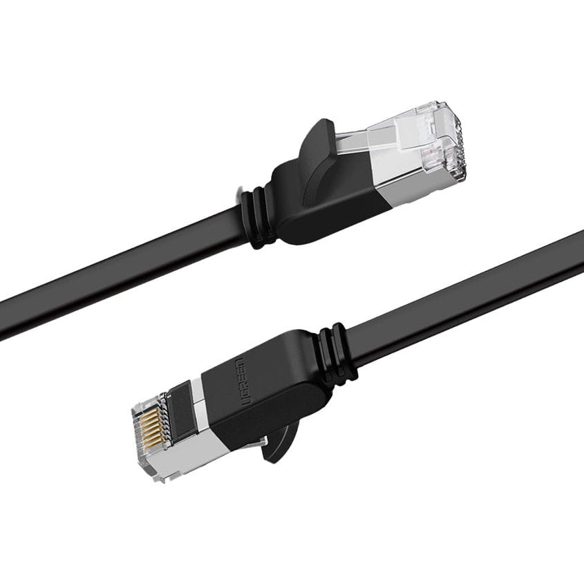 LAN-Flachnetzwerkkabel, Ugreen, Ethernet RJ45 Cat 6, UTP 1000 Mbps, 1m, Schwarz