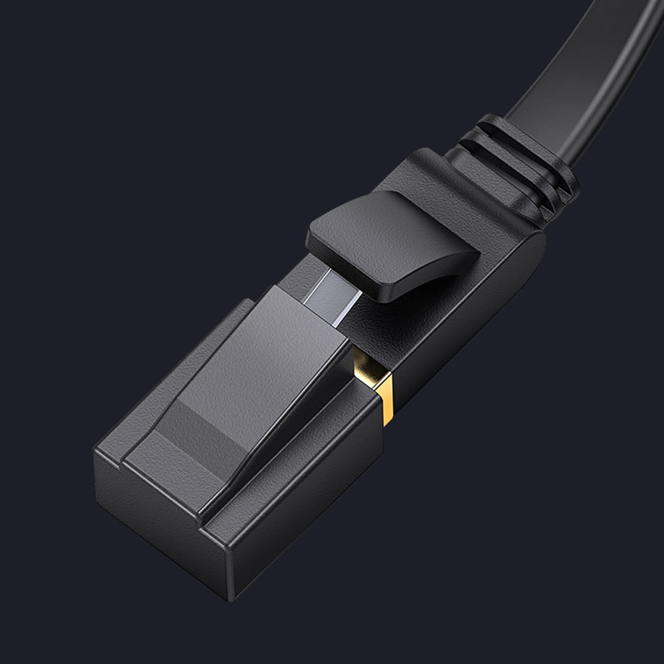 LAN-Flachnetzwerkkabel, Ugreen, Ethernet RJ45 Cat 7, U/FTP 10 Gbps, 0.5 m, Schwarz