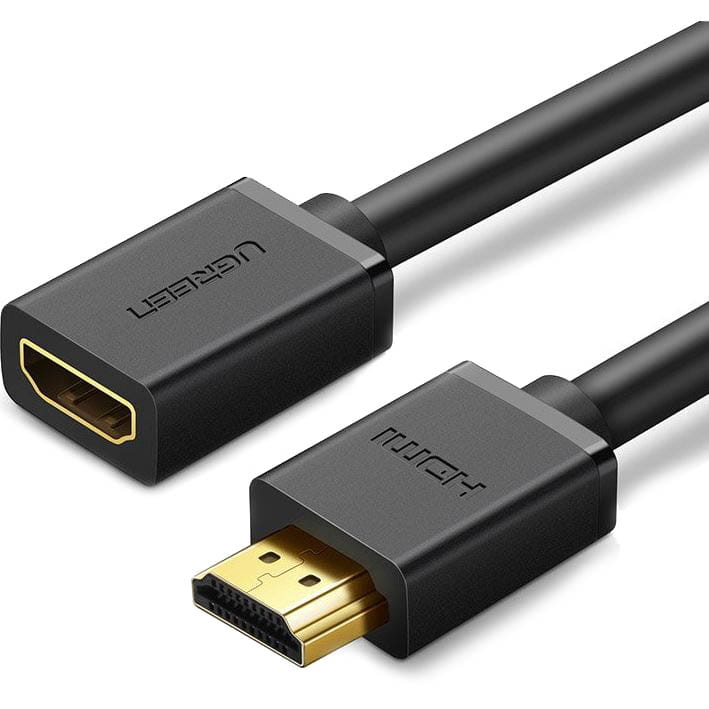 Adapterkabel HDMI (Stecker) - HDMI (Buchse), Ugreen 19 pin, 4K 60Hz, 2 m, Schwarz