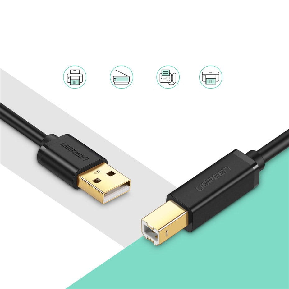 Druckerkabel USB-A (Stecker) auf USB Typ B (Stecker), Ugreen, 3 m, Schwarz