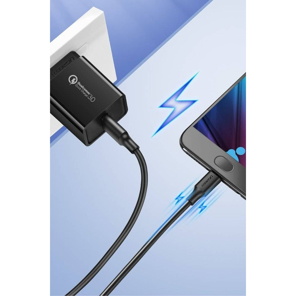 Kabel Ugreen USB-A / Micro USB, 2A, 2 m, Schwarz