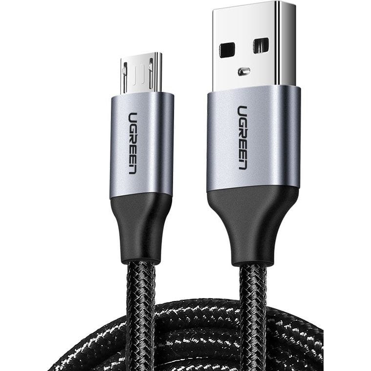 Kabel Ugreen USB - MicroUSB, 2m, 480 Mbps, Grau