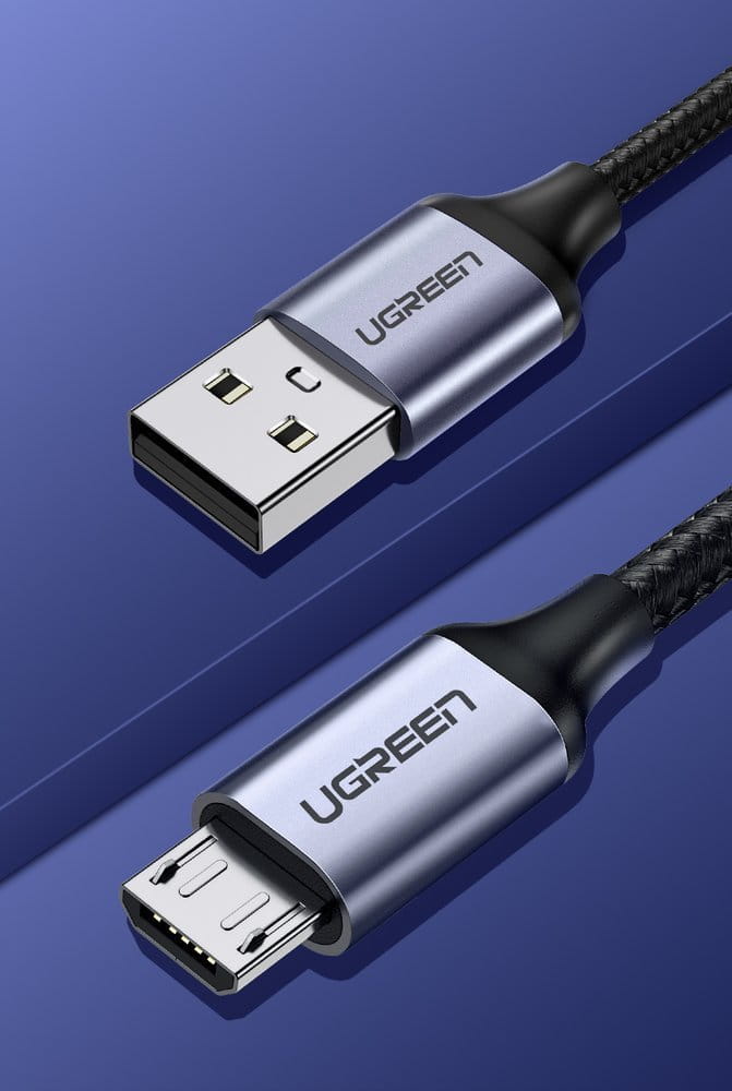 Kabel Ugreen USB - MicroUSB, 2m, 480 Mbps, Grau