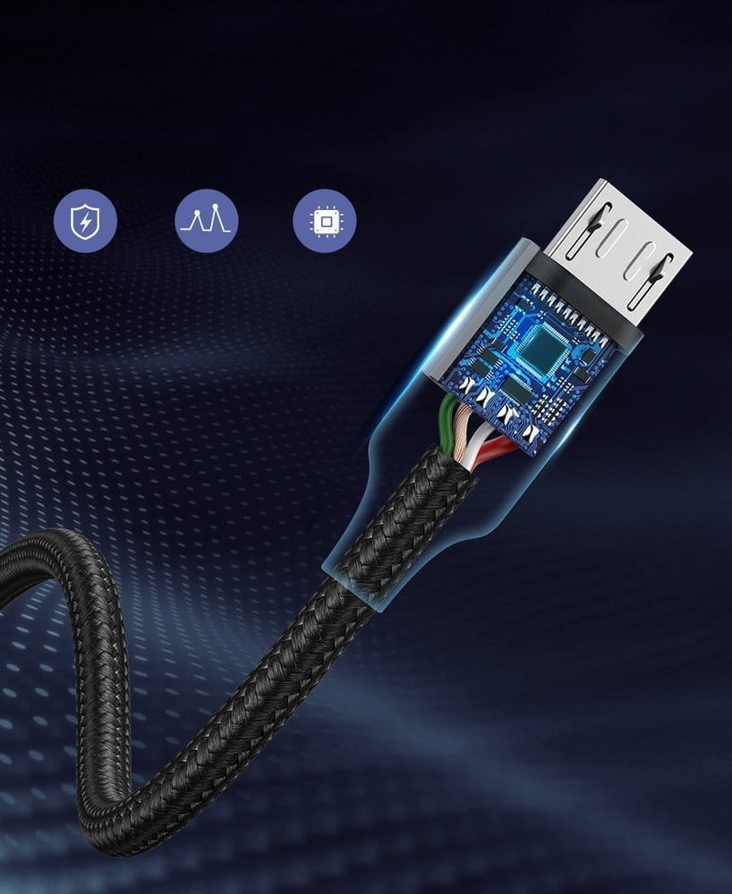 Kabel Ugreen USB - MicroUSB, 2m, 480 Mbps, Grau