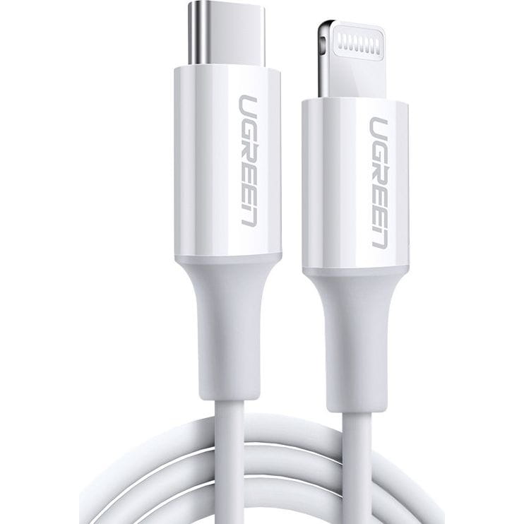 Kabel USB-C zu Lightning MFi, Ugreen 20W 3A, 1.5m, Weiß