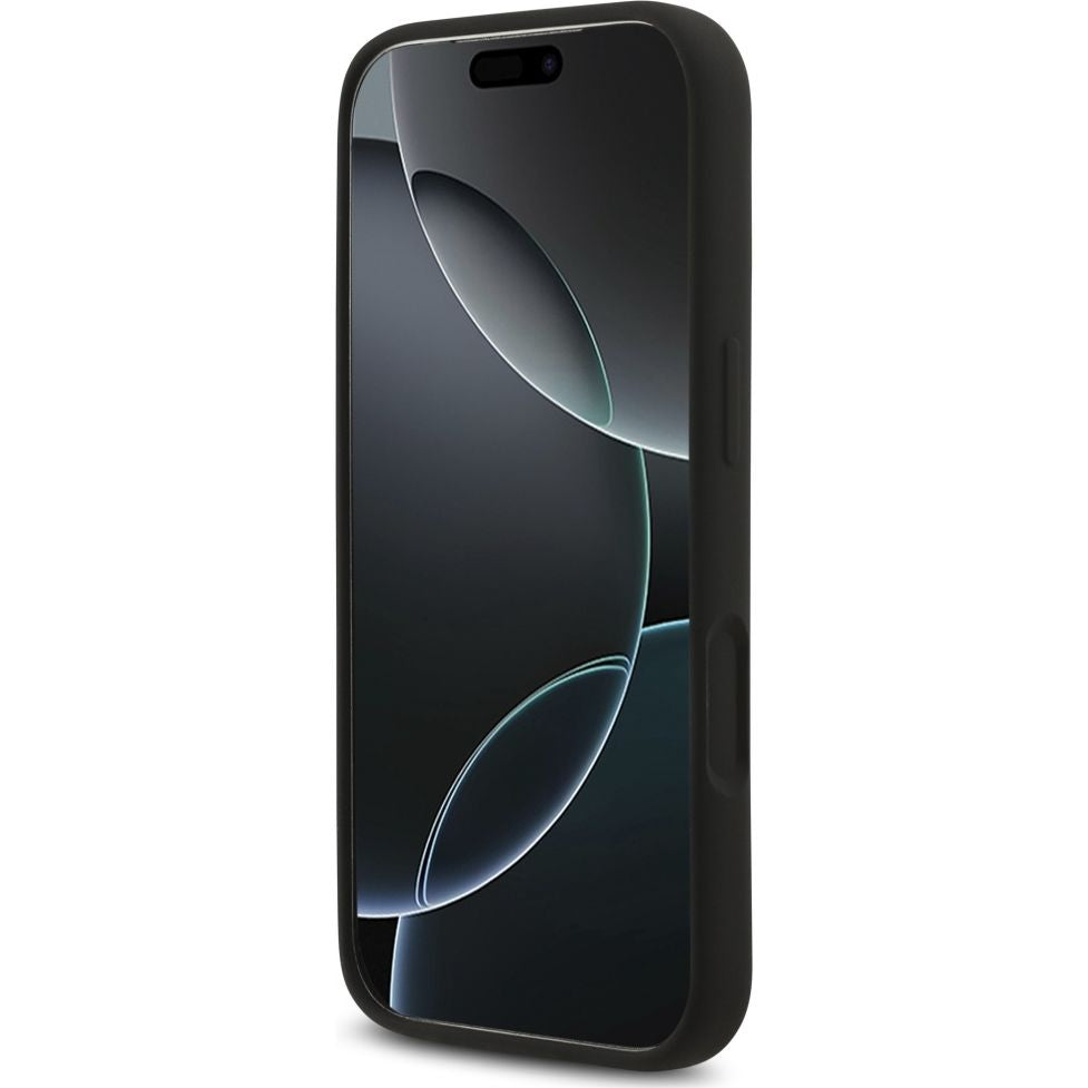Handyhülle für iPhone 17 Pro, Karl Lagerfeld Liquid Hardcase Karl & Choupette Body Ring mit MagSafe, Schwarz