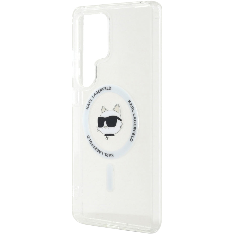 Handyhülle für Galaxy S25 Ultra, Karl Lagerfeld Button Choupette Head mit MagSafe, Transparent