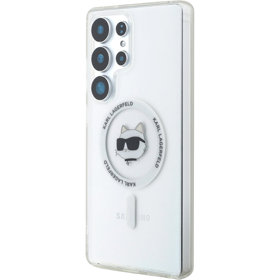 Handyhülle für Galaxy S25 Ultra, Karl Lagerfeld Button Choupette Head mit MagSafe, Transparent