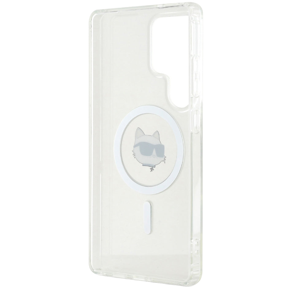 Handyhülle für Galaxy S25 Ultra, Karl Lagerfeld Button Choupette Head mit MagSafe, Transparent