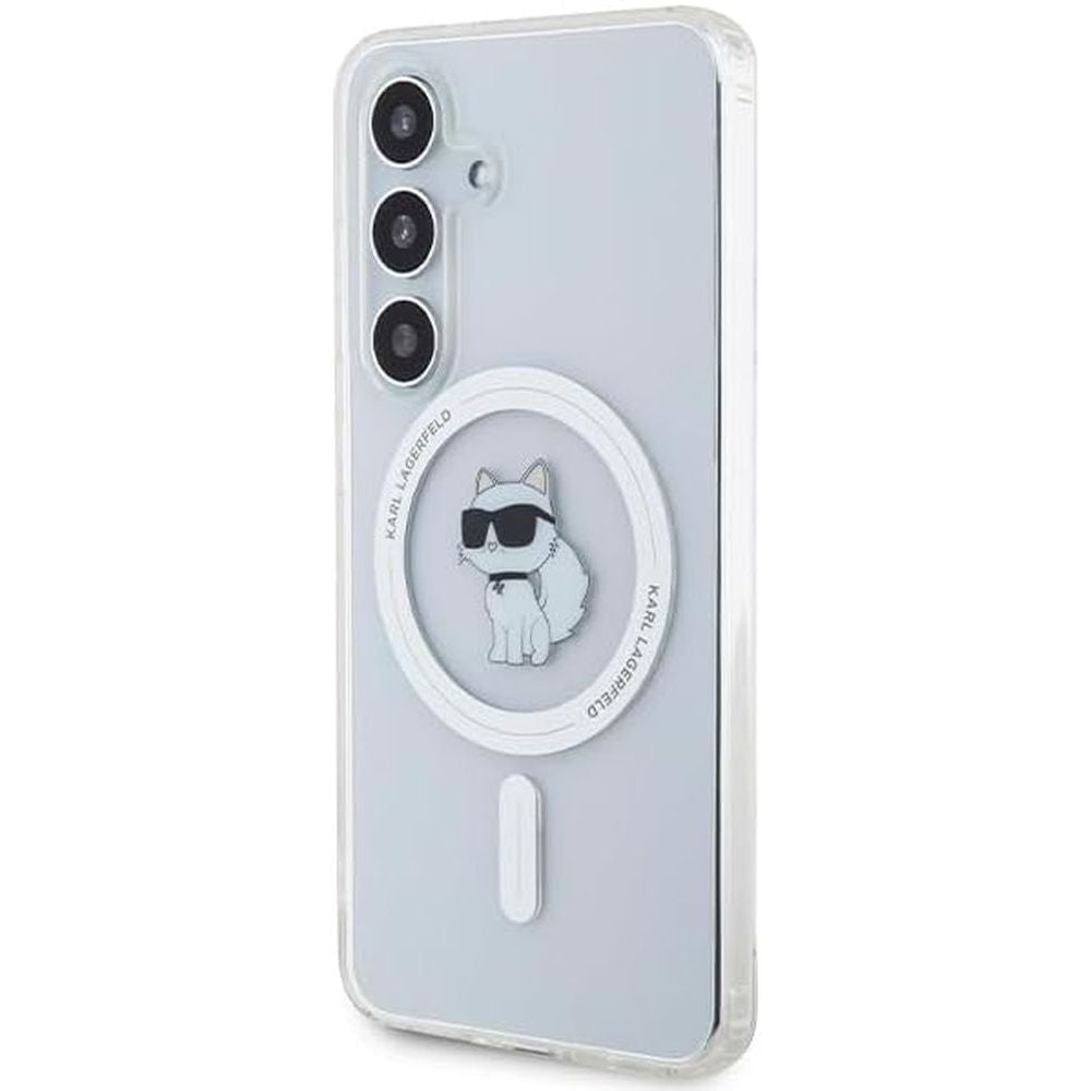Schutzhülle für Galaxy S24 Karl Lagerfeld HardCase IML Choupette MagSafe, Transparent