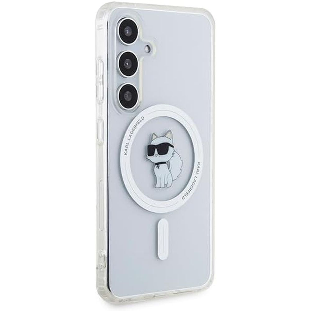 Schutzhülle für Galaxy S24 Karl Lagerfeld HardCase IML Choupette MagSafe, Transparent