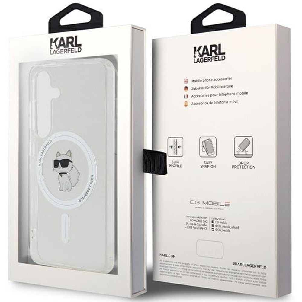 Schutzhülle  für Galaxy S24 Karl Lagerfeld HardCase IML Choupette MagSafe, Transparent