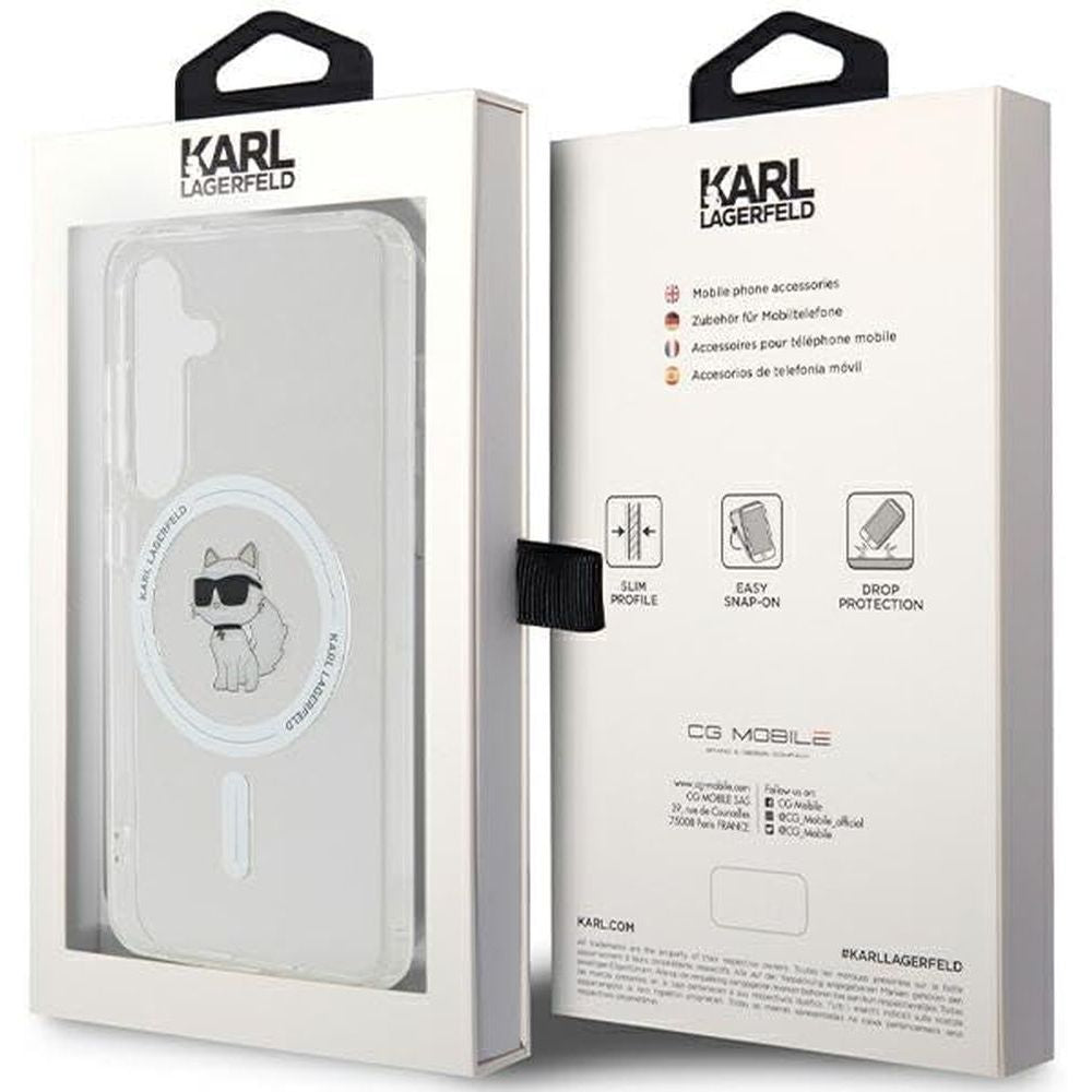 Schutzhülle für Galaxy S24 Karl Lagerfeld HardCase IML Choupette MagSafe, Transparent
