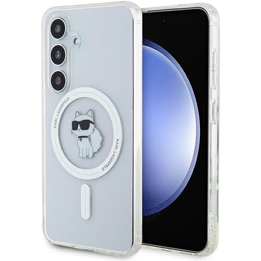 Schutzhülle für Galaxy S24 Karl Lagerfeld HardCase IML Choupette MagSafe, Transparent
