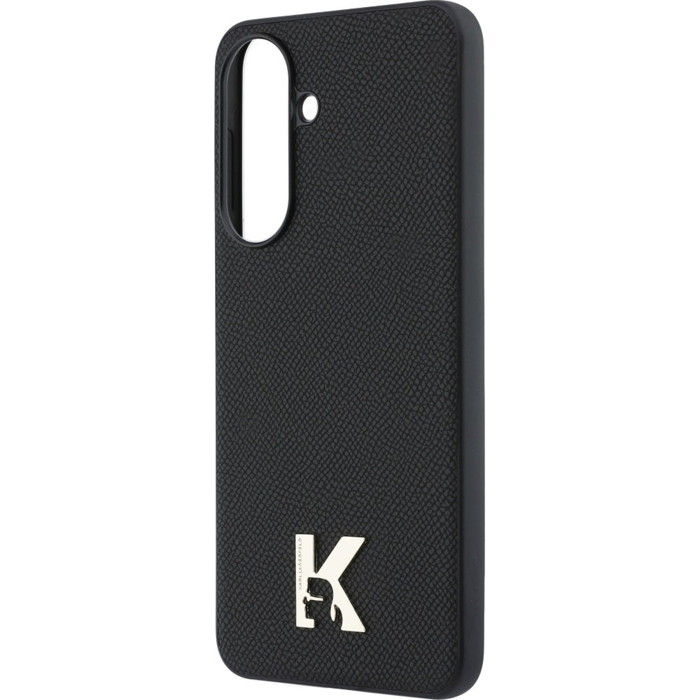 Handyhülle für Galaxy A57 5G, Karl Lagerfeld Hardcase Leather, Schwarz mit K-Logo
