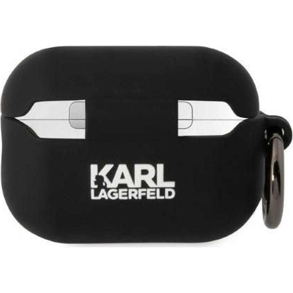 Schutzhülle für AirPods Pro 2, Karl Lagerfeld Karl Head Silicone, Schwarz